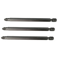 Faithfull Pozidriv S2 Power Screwdriver Bits PZ3 x 100mm (Pack 3)