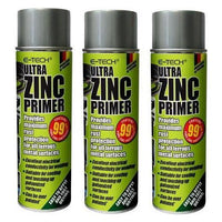 3x E-Tech ULTRA Zinc Primer Paint Spray Metal Welding Galve Rust Prevent 500ml