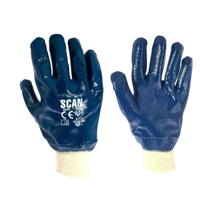 Scan Nitrile Knitwrist Heavy-Duty Gloves Scan - Town Tools