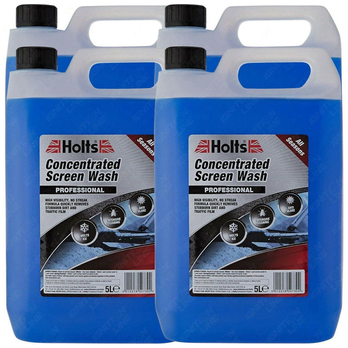 4x Holts All Seasons Windscreen Screen Wash High Power Concentrated 5 Litre 5L