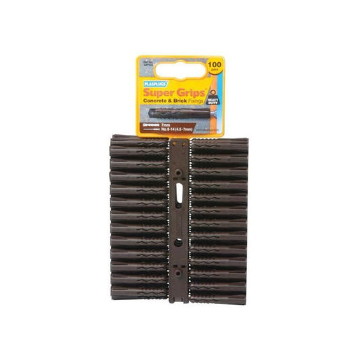 Plasplugs SBP 503 Solid Wall Super Grips™ Fixings Brown (100) Plasplugs - Town Tools