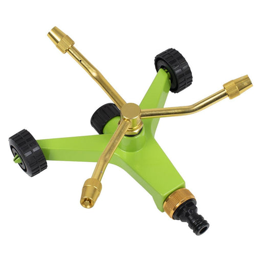 Sealey 3-Arm Brass Sprinkler with Metal Wheeled Base JS2032 Sealey - Town Tools 