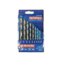 Faithfull Professional HSS Jobber Drill Bit Set, 10 Piece (1 - 10mm)
