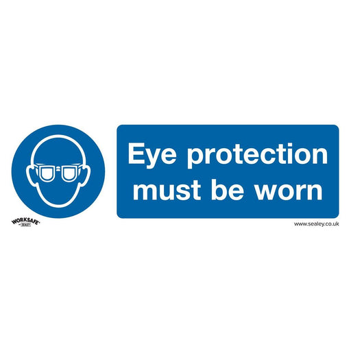 Sealey Mandatory Safety Sign Eye Protection Must Be Worn Rigid Plastic Pack of 1 Sealey - Town Tools 