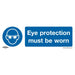 Sealey Mandatory Safety Sign Eye Protection Must Be Worn Rigid Plastic Pack of 1 Sealey - Town Tools 