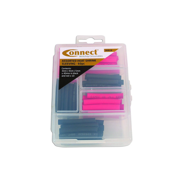 Connect Assorted Mini Box Heat Shrink Sleeving 60pc 36819 Tool Connection - Town Tools 