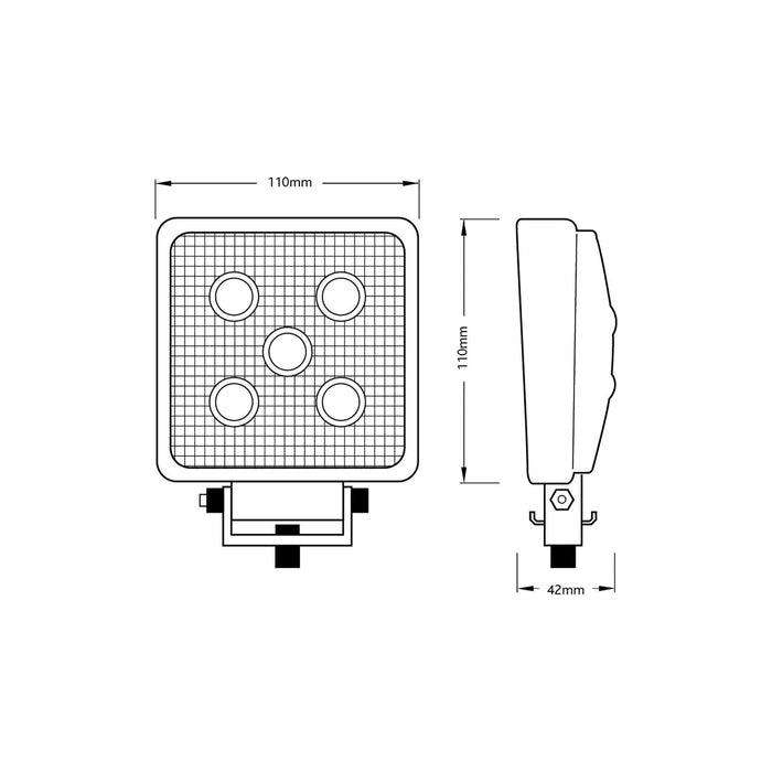 Ring Automotive RCV9596 6-LED Square Flood Work Lamp, 12/24 V Ring Automotive - Town Tools 