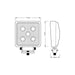 Ring Automotive RCV9596 6-LED Square Flood Work Lamp, 12/24 V Ring Automotive - Town Tools 