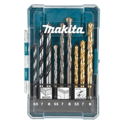 Makita Drill Bit Set 9Pc (5.5, 7, 8Mm) Wood/Masonry/Metal D-71978 Makita - Town Tools
