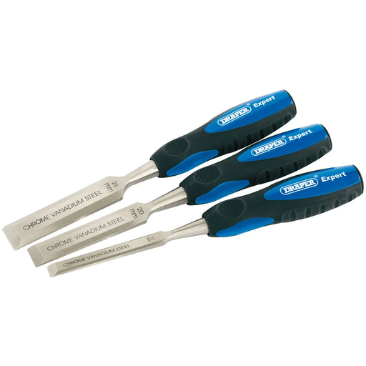 Draper Expert Soft Grip Bevel Edge Wood Chisel Set, 150mm (3 Piece) - DWCSG3 - image 1