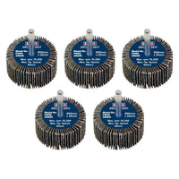 Sealey 50 x 25mm Abrasive Flap Wheel on 6mm Shaft 60Grit - Pack of 5 FW5025605