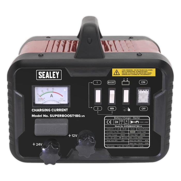 Sealey Starter/Charger 180/40A 12/24V 230V SUPERBOOST180 Sealey - Town Tools 