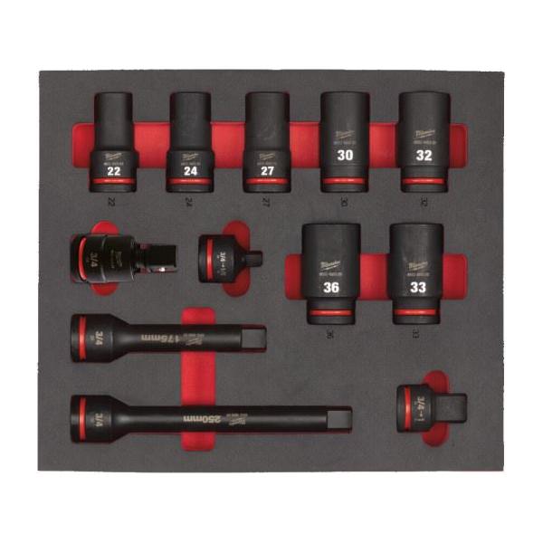 Milwaukee 3/4 Dr Deep Impt Sckt 22-36mm 12Pc 4932493398 Milwaukee - Town Tools 