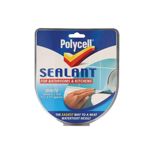 Polycell Sealant Strip Kitchen / Bathroom White 41mm Polycell - Town Tools