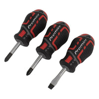 Sealey Premier Premier GripMAX Stubby Screwdriver Set 3pc AK4328