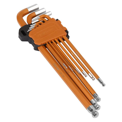 Sealey Premier Premier Imperial Extra-Long Ball-End Hex Key Set 9pc AK7175 Sealey Premier - Town Tools 