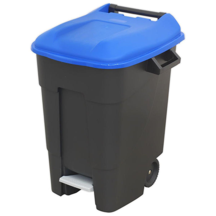 Sealey Refuse/Wheelie Bin with Foot Pedal 100L Blue BM100PB Sealey - Town Tools 