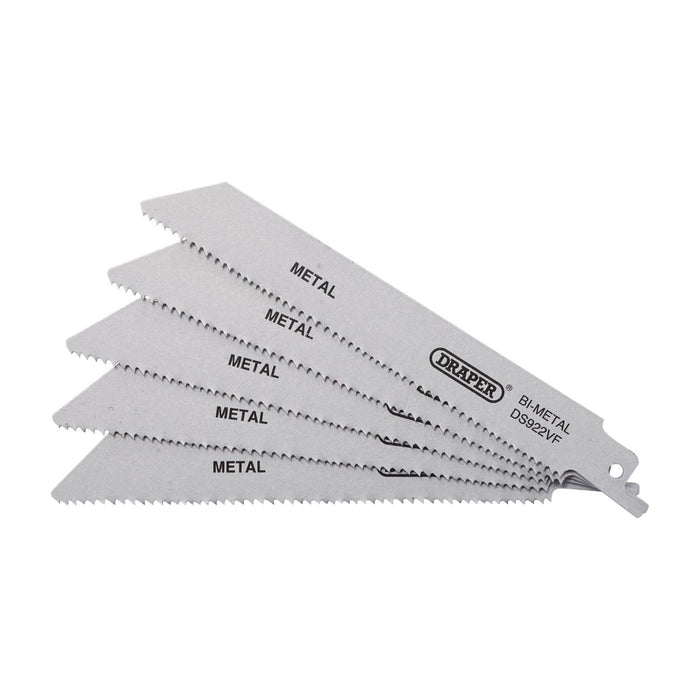 Draper Bi-metal Reciprocating Saw Blades for Metal, 150mm, 10-14tpi (Pack of 5) Draper - Town Tools 