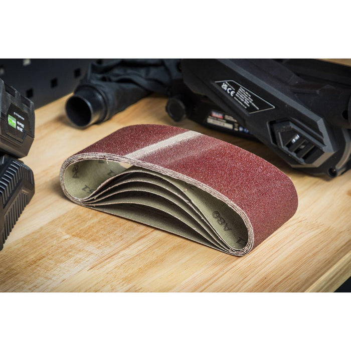 Sealey 76 x 457mm Sanding Belt 80Grit - Pack of 5 SB80457 Sealey - Town Tools 