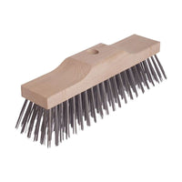 Lessmann Raised Wooden Stock Broom Head 6 Row Steel Wire 300 x 70mm