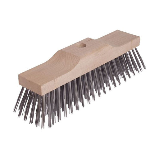 Lessmann Raised Wooden Stock Broom Head 6 Row Steel Wire 300 x 70mm Lessmann - Town Tools