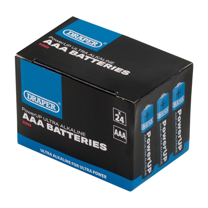 Draper PowerUP Ultra Alkaline AAA Batteries (Pack of 24) 03969 Draper - Town Tools 