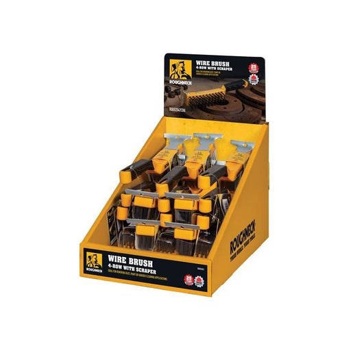 Roughneck Wire Brush 4 Row with Scraper CDU Roughneck - Town Tools