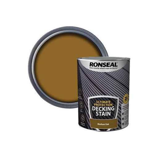 Ronseal Ultimate Protection Decking Stain Medium Oak 5 litre Ronseal - Town Tools