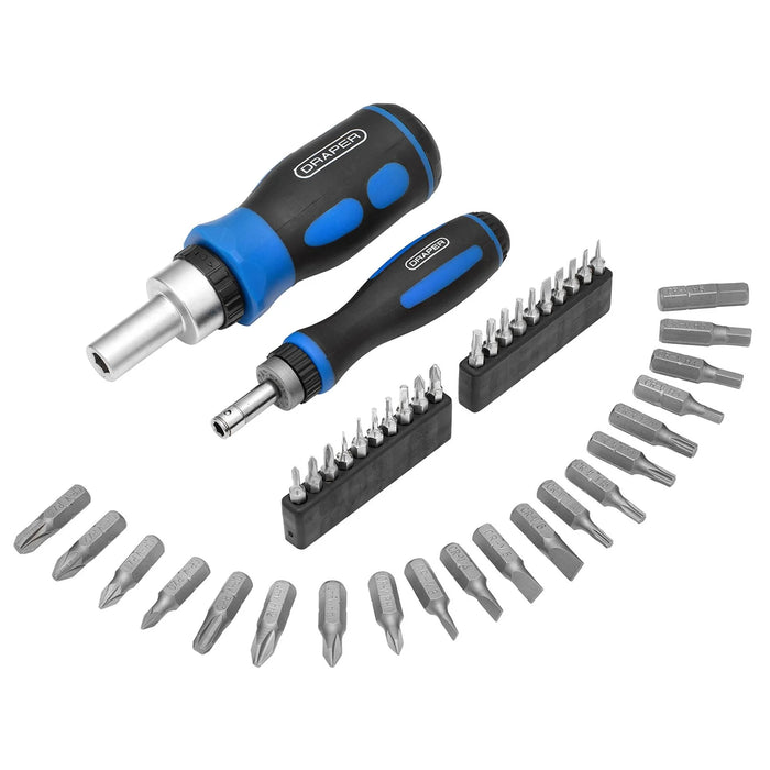 Draper Ratchet Screwdriver and Bit Set (42 Piece) - 865/42