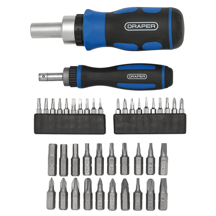 Draper Ratchet Screwdriver and Bit Set (42 Piece) - 865/42
