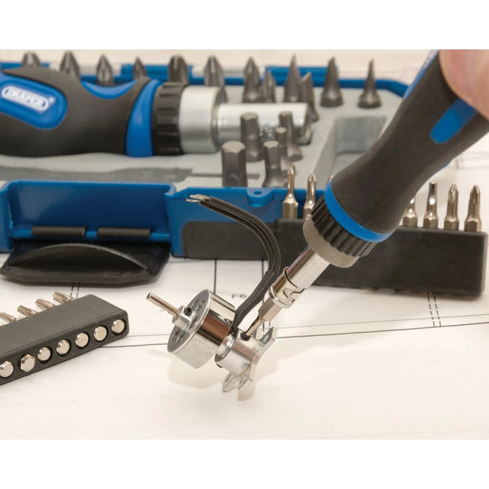 Draper Ratchet Screwdriver and Bit Set (42 Piece) - 865/42