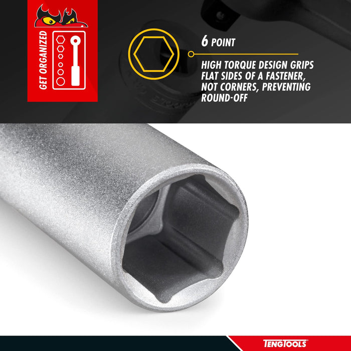 Teng Tools 1/2" Deep Socket 6 pt Metric 16mm Teng Tools - Town Tools 