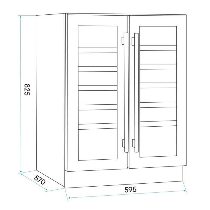 Baridi 40 Bottle/120 Can Freestanding Dual Zone Wine Fridge & Cooler 60cm Baridi - Town Tools 