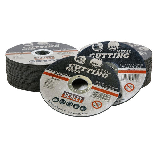 Sealey Cutting Disc Pack of 50115 x 1.6mm22mm Bore PTC/115CT50 Sealey - Town Tools 