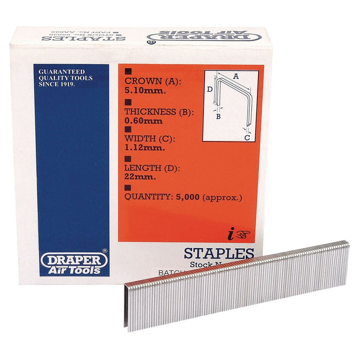 Draper Staples, 22mm (5000) 59838 Draper - Town Tools 