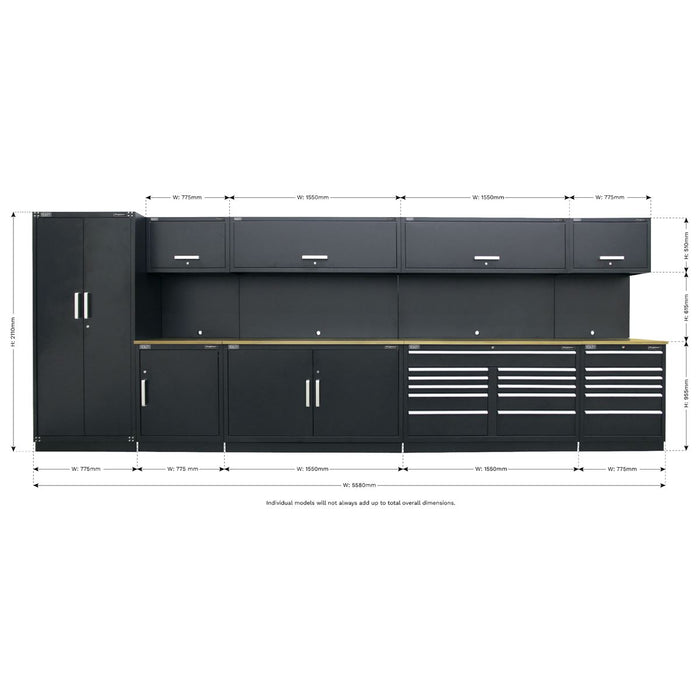 Sealey Premier Premier Storage System with Oak Worktop 5.6m APMSOAK Sealey Premier - Town Tools 
