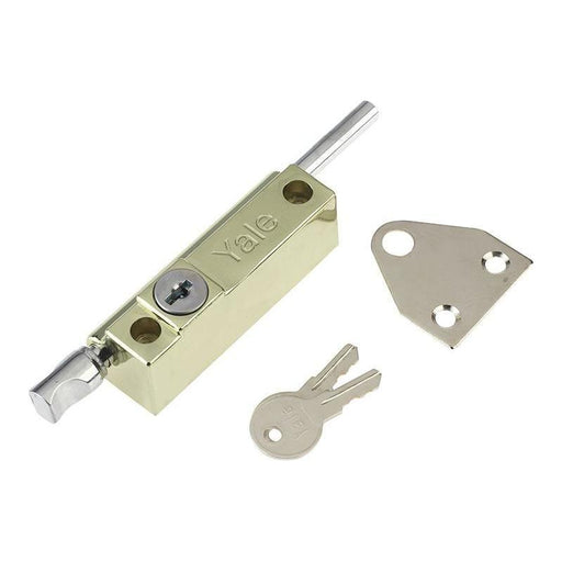 Yale Locks P124 Door Push Bolt Brass Finish Visi Yale Locks - Town Tools