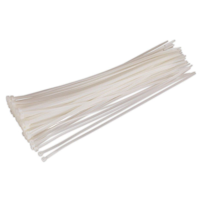 Sealey Cable Tie 380 x 4.8mm White Pack of 100 CT38048P100W Sealey - Town Tools 