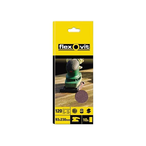 Flexovit 1/3 Sanding Sheets Plain Coarse 50 Grit (Pack 10) Flexovit - Town Tools