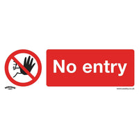 Sealey Prohibition Safety Sign No Entry Self-Adhesive Vinyl SS14V1