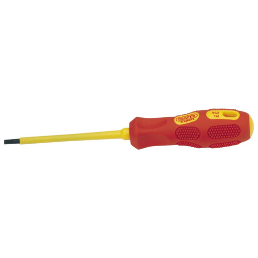 Draper VDE Approved Fully Insulated Plain Slot Screwdriver, 4.0mm x 100mm (Sold Draper - Town Tools 