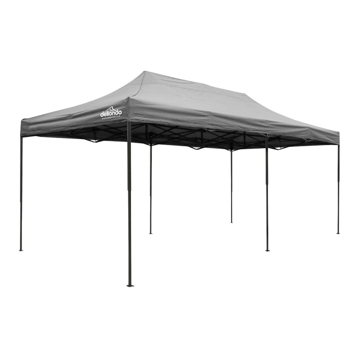 Dellonda 3x6m Pop-Up Gazebo Heavy Duty  Carry Bag Rope Stakes & Weight Grey