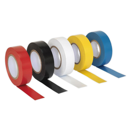 Sealey PVC Insulating Tape 19mm x 20m Mixed Colours Pack of 10 ITMIX10 Sealey - Town Tools 