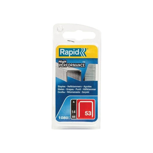 Rapid 53/14B 14mm Galvanised Staples (Pack 1080) Rapid - Town Tools