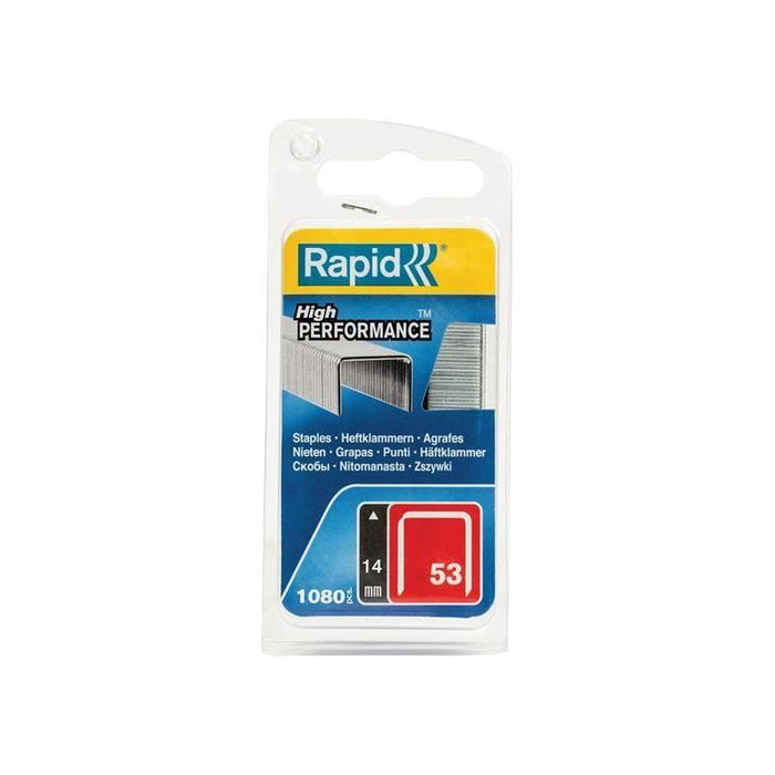 Rapid 53/14B 14mm Galvanised Staples (Pack 1080) Rapid - Town Tools