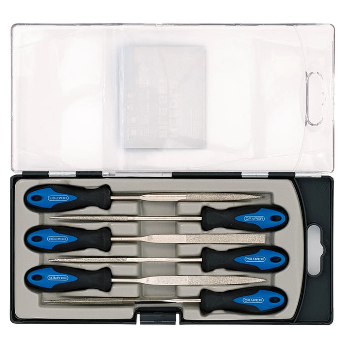 Draper Soft Grip Diamond Needle File Set, 150mm (6 Piece) - DF6/SG