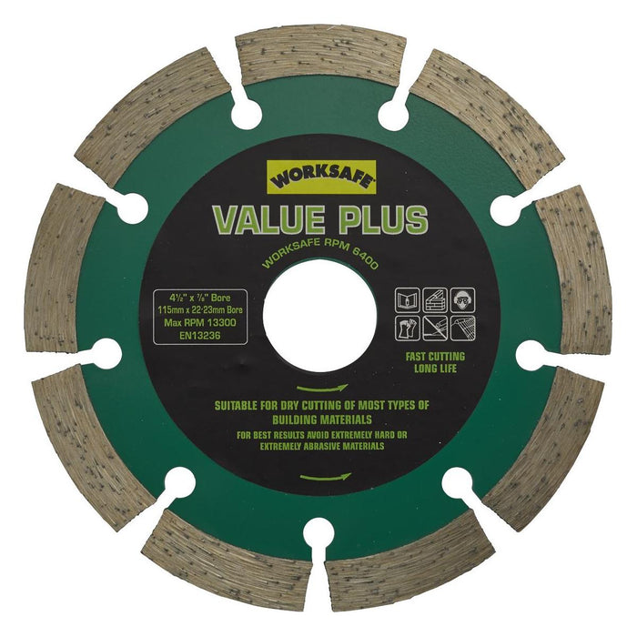 Sealey Value Plus Diamond Blade115 x 22mm WDVP115 Sealey - Town Tools 