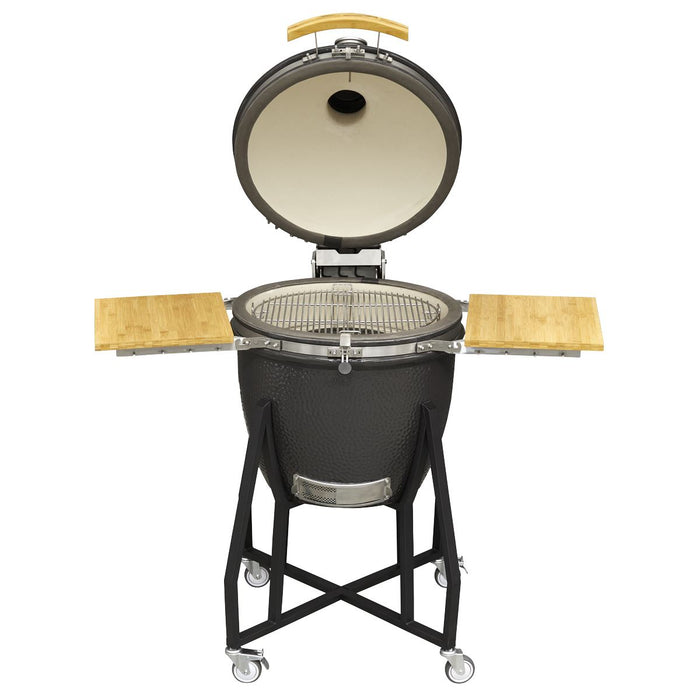 Dellonda Deluxe 22"(56cm) Ceramic Kamado Style BBQ with Wheeled Stand