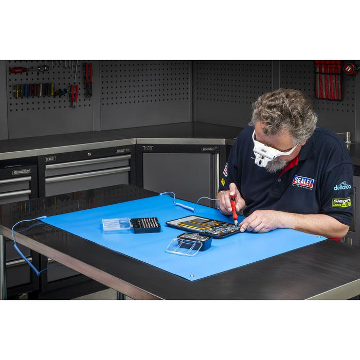 Sealey Anti-Static Bench Mat 900 x 600mm TA600 Sealey - Town Tools 