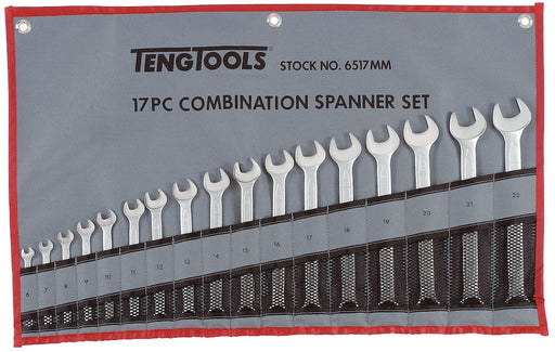 Teng Tools Combination Spanner Set 6-22 mm Tool Roll 17 Pieces Teng Tools - Town Tools 